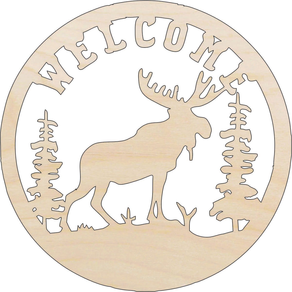 Moose Wood Craft Shape - Laser Cut Baltic Birch Unfinished DIY Wood Art Supplies SGN107 - The Wood Shape Store