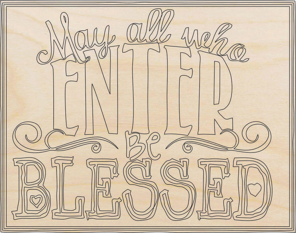 Sign Blessed - Laser Cut Out Unfinished Wood Craft Shape SGN110