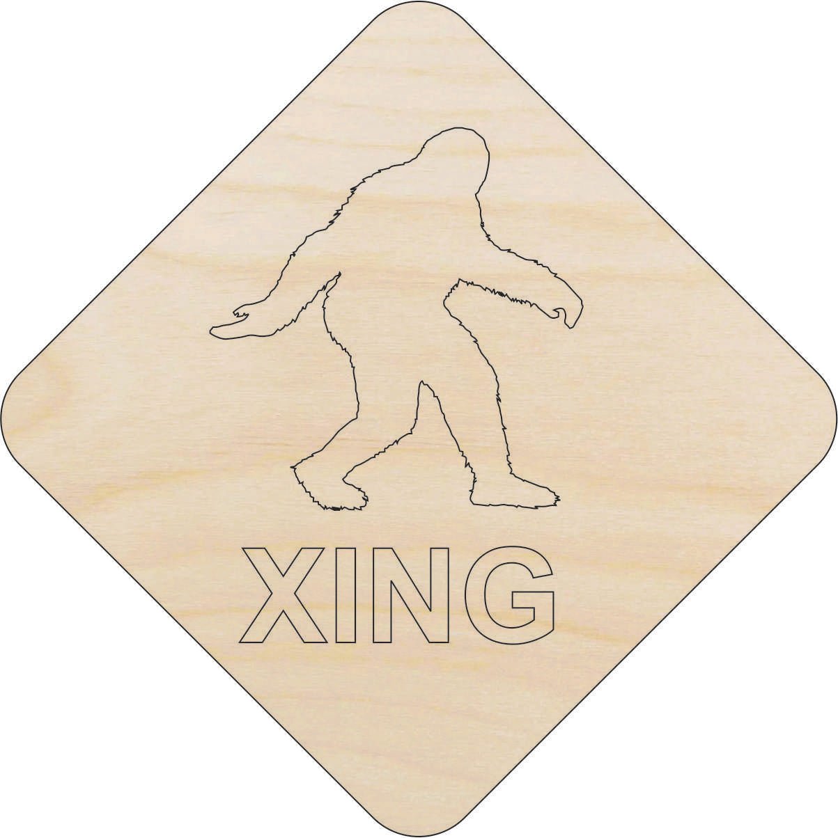 Bigfoot Wood Craft Shape - Laser Cut Baltic Birch Unfinished DIY Wood Art Supplies SGN114 - The Wood Shape Store