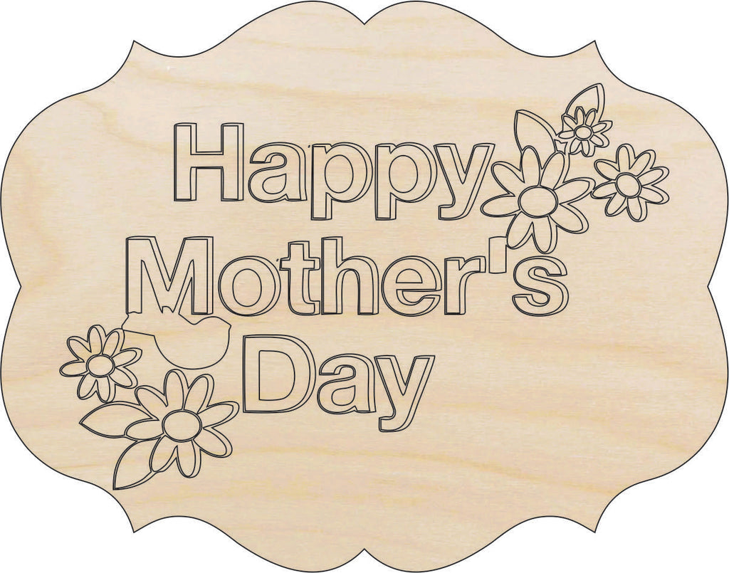 Sign Mothers Day - Laser Cut Out Unfinished Wood Craft Shape SGN119