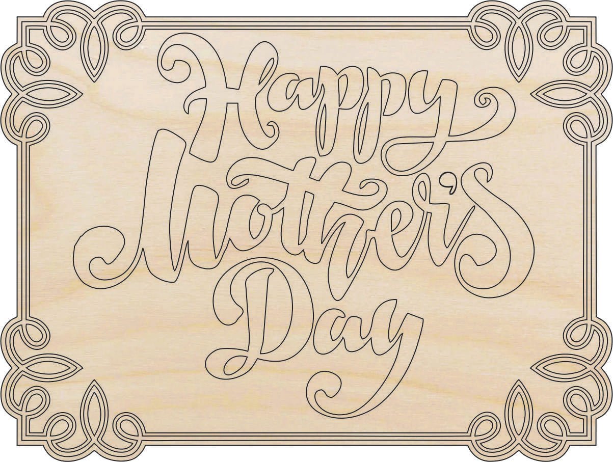 Mothers Day Wood Craft Shape - Laser Cut Baltic Birch Unfinished DIY Wood Art Supplies SGN127 - The Wood Shape Store