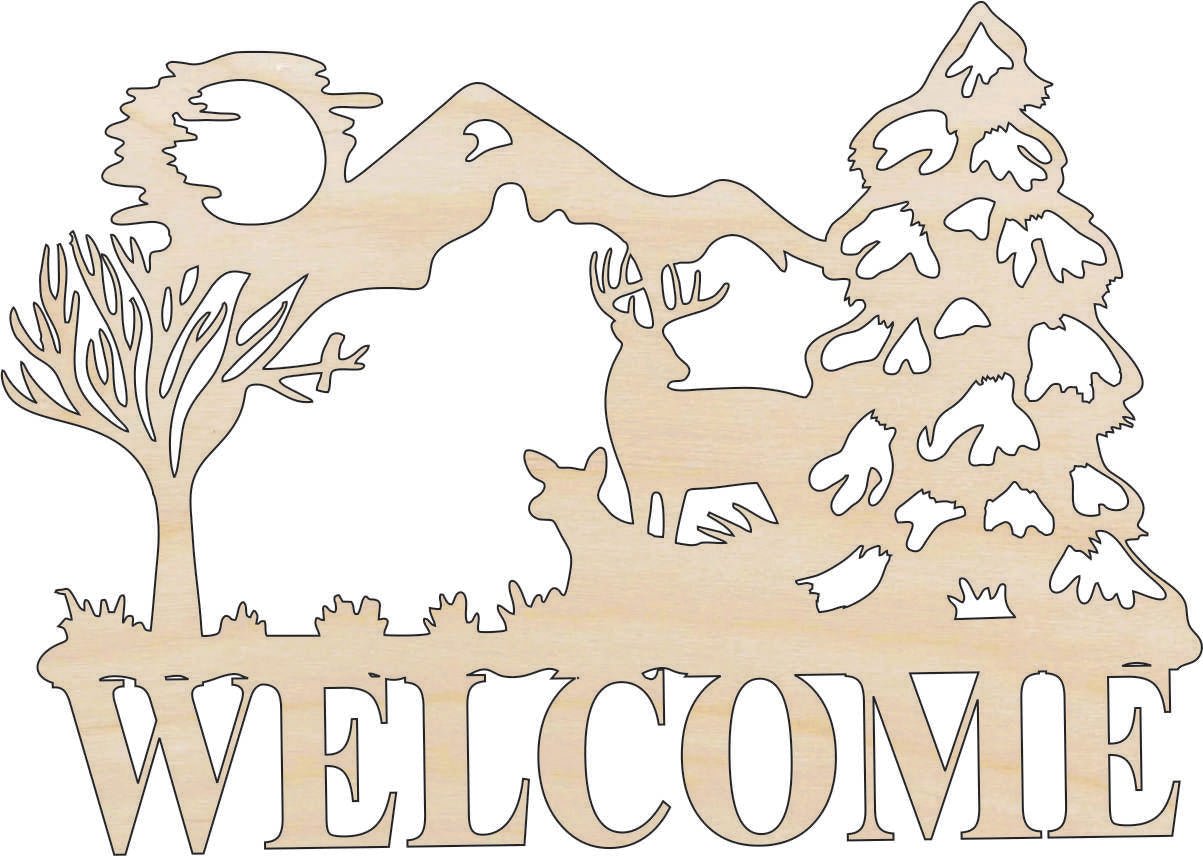 Deer Wood Craft Shape - Laser Cut Baltic Birch Unfinished DIY Wood Art Supplies SGN16 - The Wood Shape Store