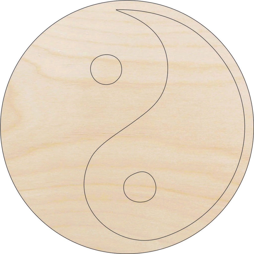 Sign Yin Yang - Laser Cut Out Unfinished Wood Craft Shape SGN21