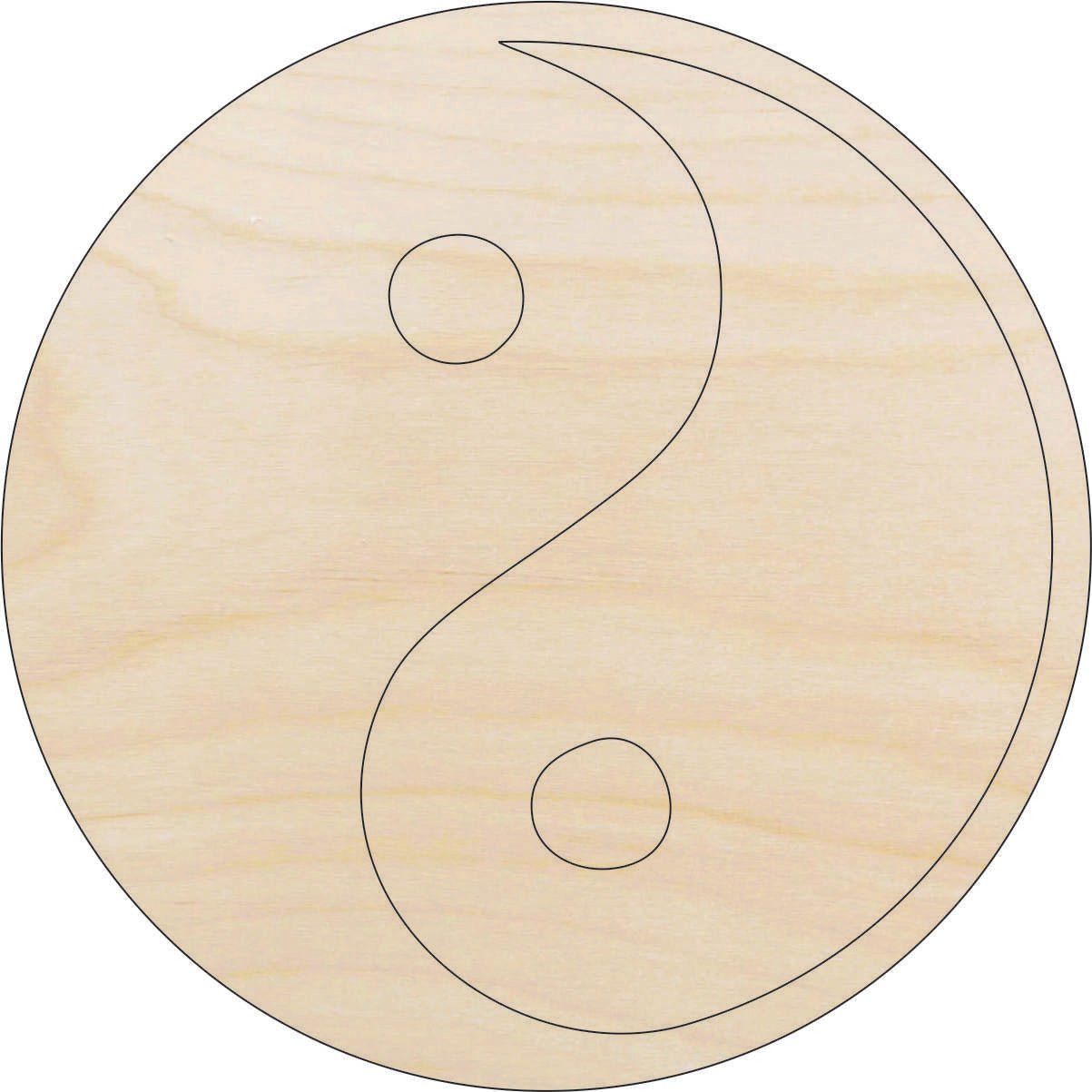 Yin Yang Wood Craft Shape - Laser Cut Baltic Birch Unfinished DIY Wood Art Supplies SGN21 - The Wood Shape Store