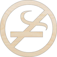 No Smoking Wood Craft Shape - Laser Cut Baltic Birch Unfinished DIY Wood Art Supplies SGN3 - The Wood Shape Store