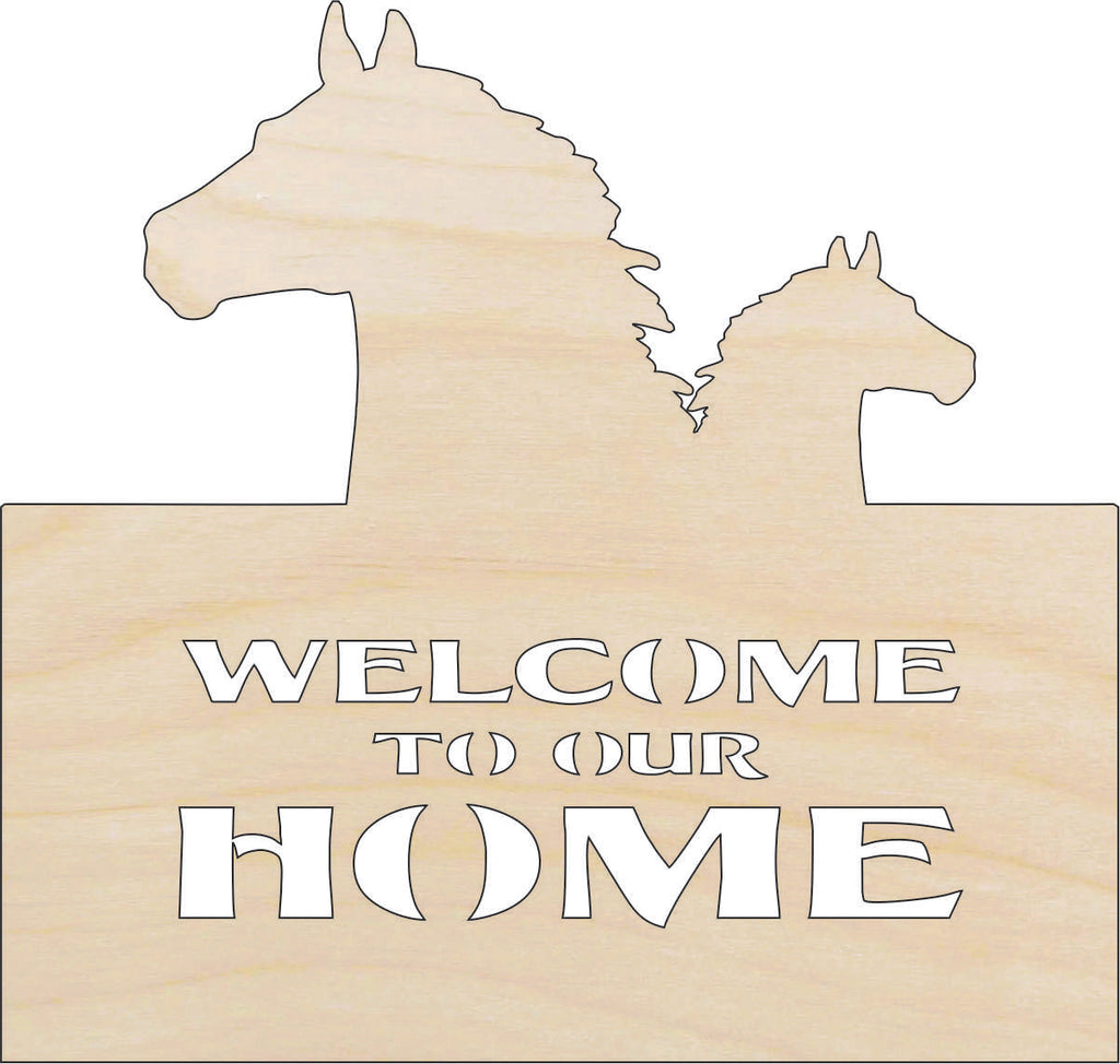 Sign Welcome Home - Laser Cut Out Unfinished Wood Craft Shape SGN41