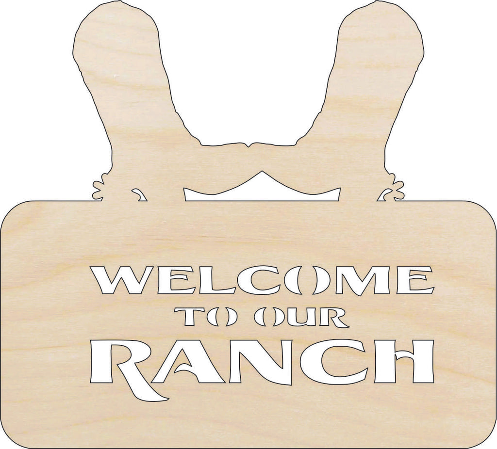 Sign Welcome Ranch - Laser Cut Out Unfinished Wood Craft Shape SGN44