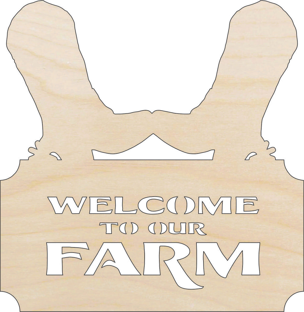 Sign Welcome Farm - Laser Cut Out Unfinished Wood Craft Shape SGN45