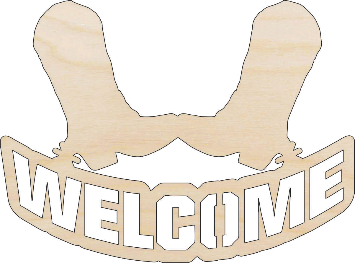 Sign Welcome Cowboy - Laser Cut Out Unfinished Wood Craft Shape SGN47 Sign Welcome Cowboy - Laser Cut Out Unfinished Wood Craft Shape SGN47