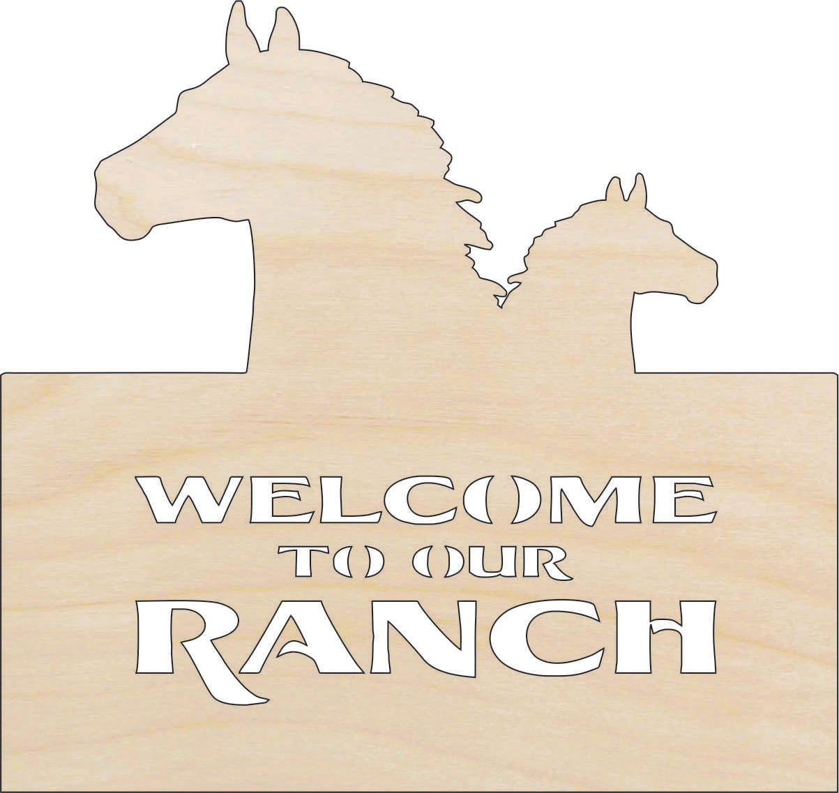 Ranch Sign Wood Craft Shape - Laser Cut Baltic Birch Unfinished DIY Wood Art Supplies SGN48 - The Wood Shape Store