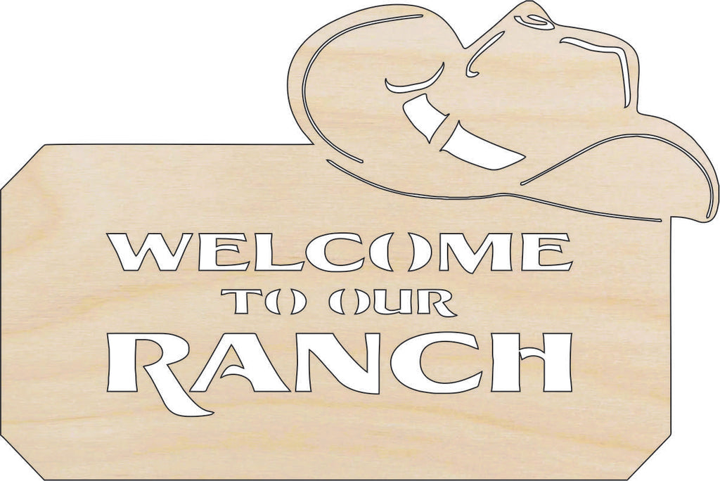 Sign Welcome Ranch - Laser Cut Out Unfinished Wood Craft Shape SGN49