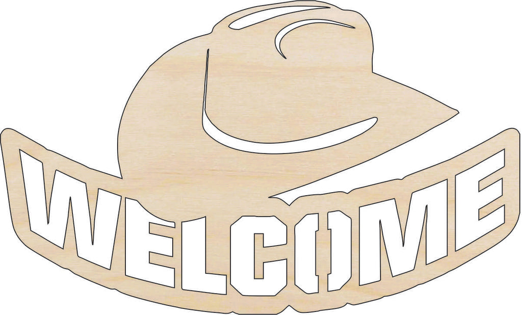 Welcome Sign - Laser Cut Wood Shape SGN50