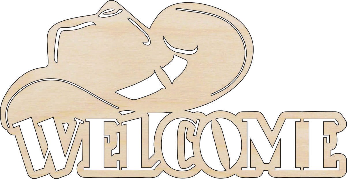 Cowboy Wood Craft Shape - Laser Cut Baltic Birch Unfinished DIY Wood Art Supplies SGN60 - The Wood Shape Store