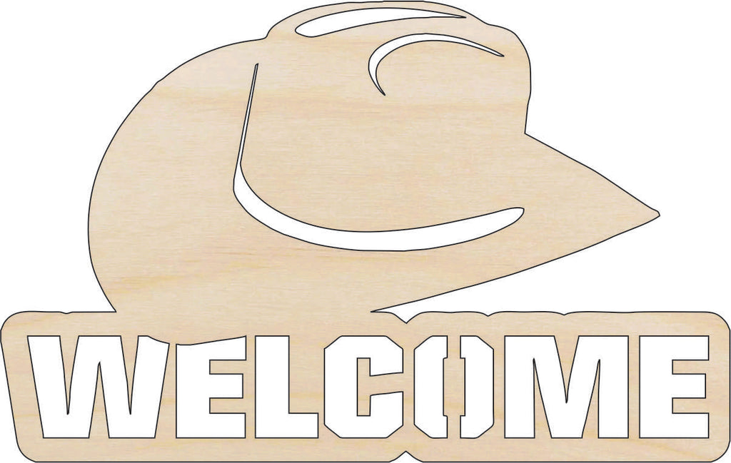 Sign Welcome Cowboy - Laser Cut Out Unfinished Wood Craft Shape SGN66