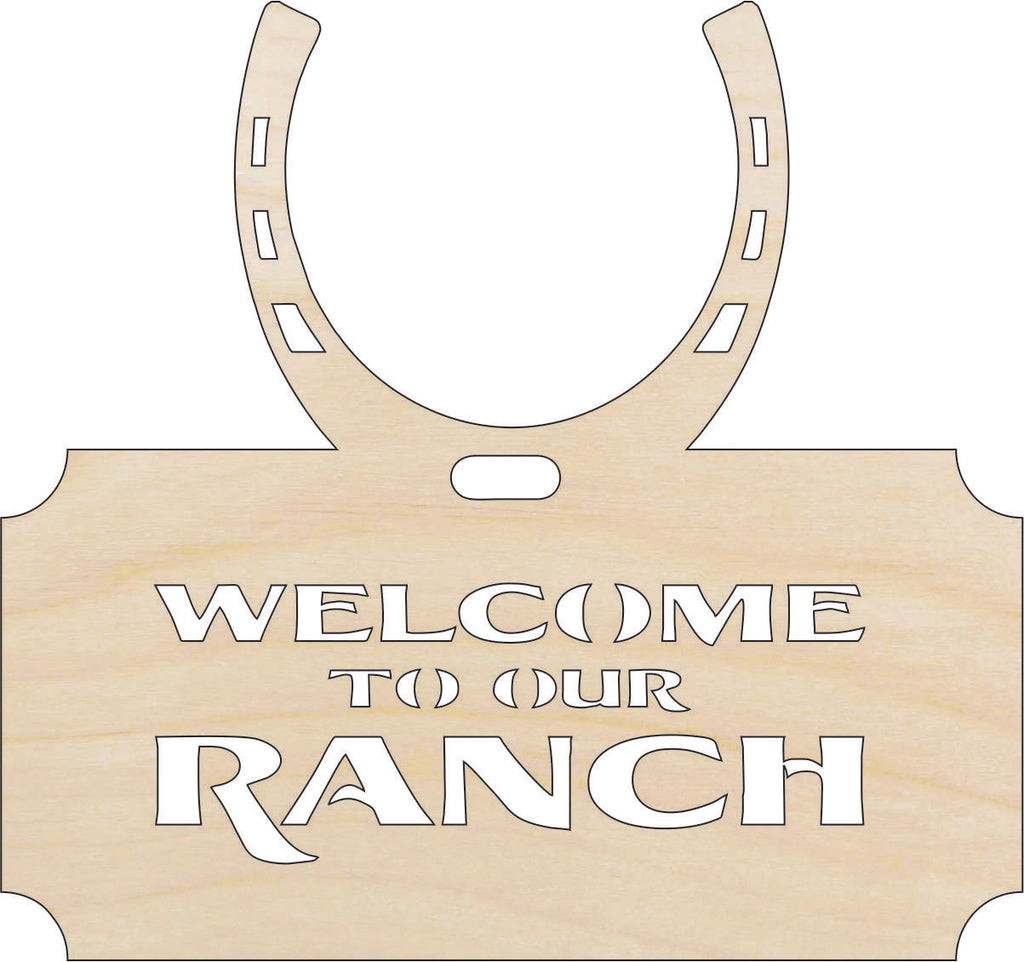 Sign Welcome Ranch - Laser Cut Out Unfinished Wood Craft Shape SGN68