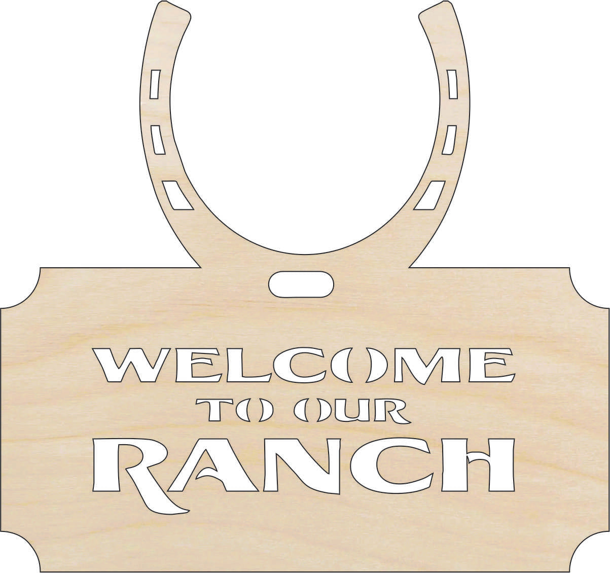 Sign Welcome Ranch - Laser Cut Out Unfinished Wood Craft Shape SGN68 Sign Welcome Ranch - Laser Cut Out Unfinished Wood Craft Shape SGN68
