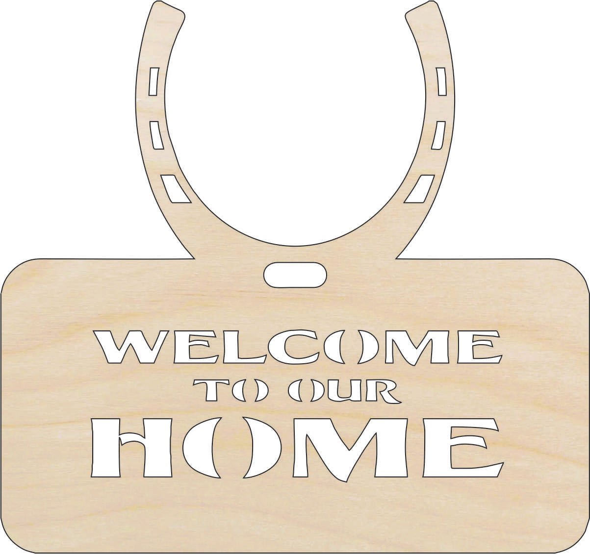 Horseshoe Wood Craft Shape - Laser Cut Baltic Birch Unfinished DIY Wood Art Supplies SGN69 - The Wood Shape Store
