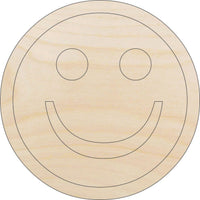 Happy Face Wood Craft Shape - Laser Cut Baltic Birch Unfinished DIY Wood Art Supplies SGN6 - The Wood Shape Store