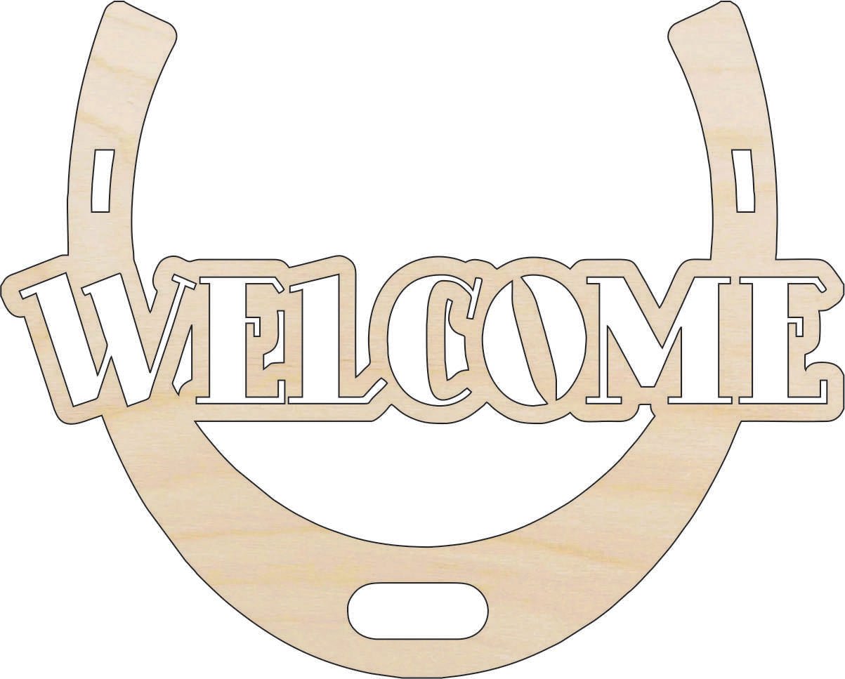 Horseshoe Wood Craft Shape - Laser Cut Baltic Birch Unfinished DIY Wood Art Supplies SGN72 - The Wood Shape Store