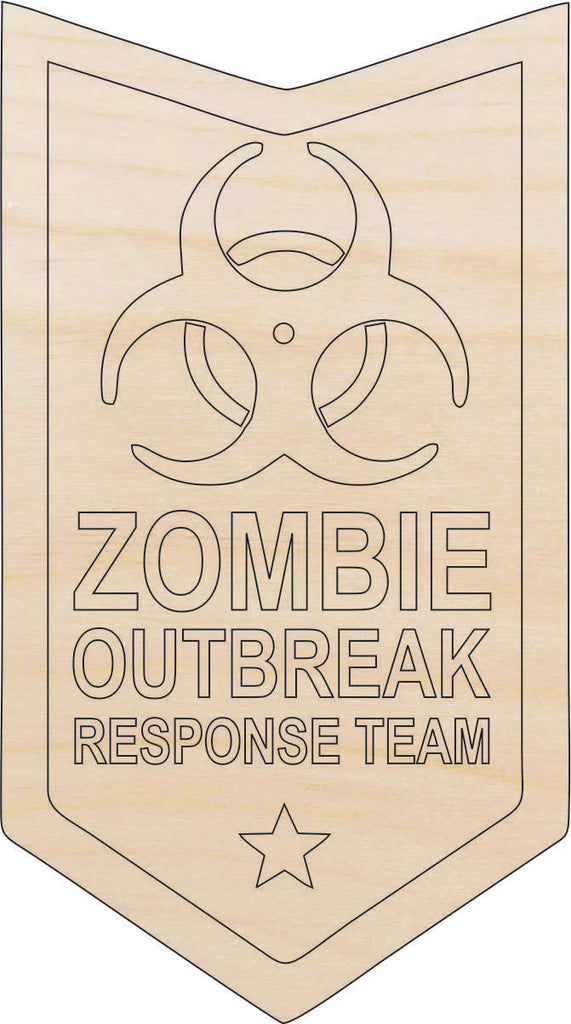Zombie Outbreak Sign - Laser Cut Wood Shape SGN78