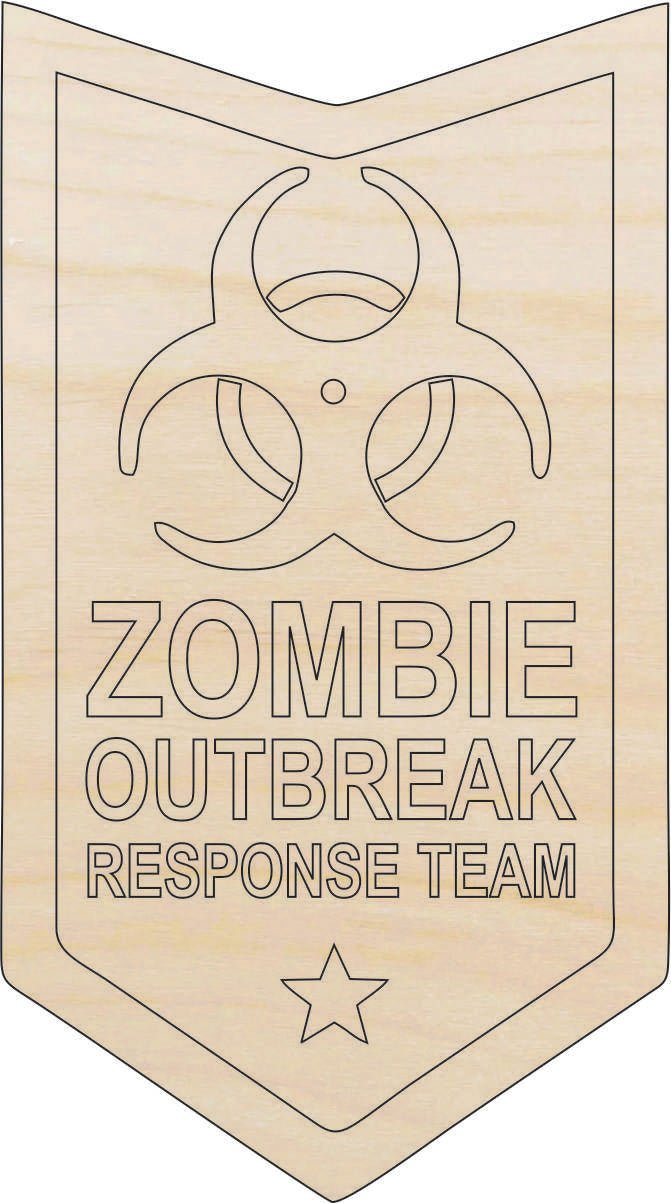 Zombie Sign Wood Craft Shape - Laser Cut Baltic Birch Unfinished DIY Wood Art Supplies SGN78 - The Wood Shape Store