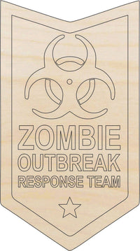 Zombie Sign Wood Craft Shape - Laser Cut Baltic Birch Unfinished DIY Wood Art Supplies SGN78 - The Wood Shape Store