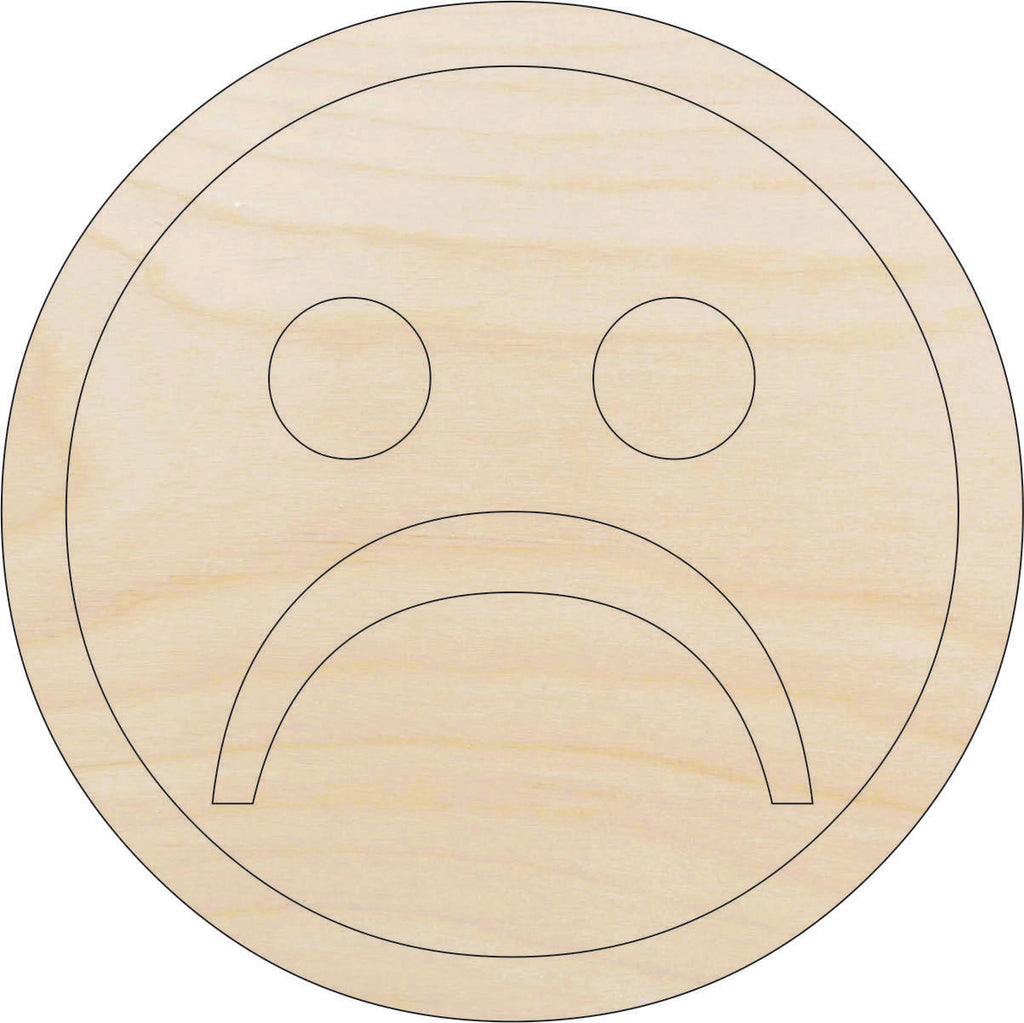 Sad Face - Laser Cut Wood Shape SGN7