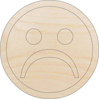Sad Face Wood Craft Shape - Laser Cut Baltic Birch Unfinished DIY Wood Art Supplies SGN7 - The Wood Shape Store