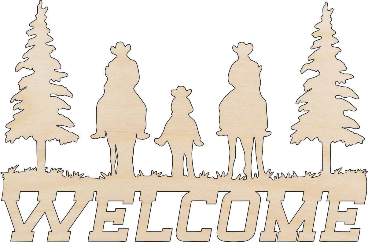 Cowboy Wood Craft Shape - Laser Cut Baltic Birch Unfinished DIY Wood Art Supplies SGN97 - The Wood Shape Store