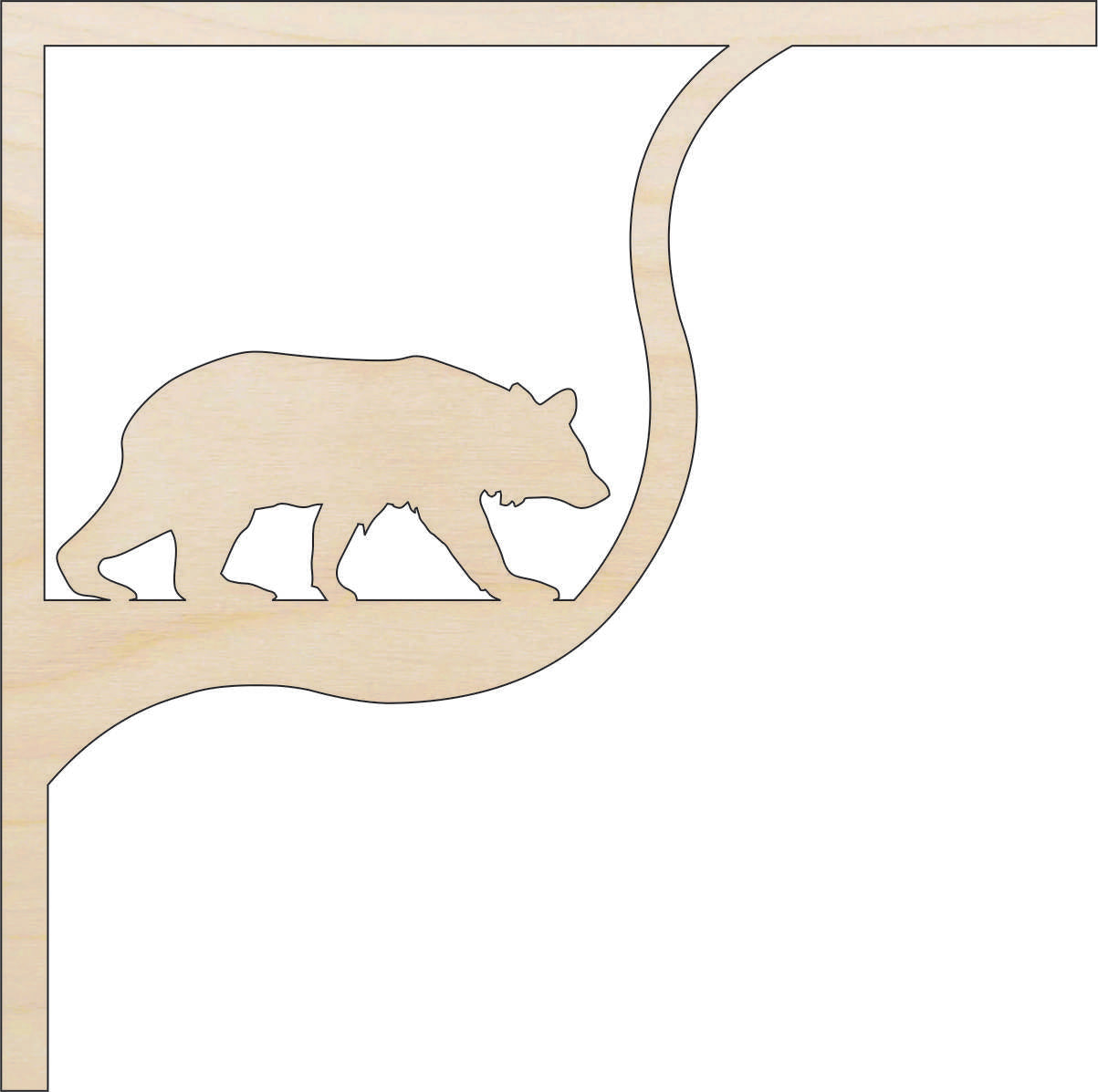 Shelf Bracket Bear - Laser Cut Out Unfinished Wood Craft Shape SHLF11