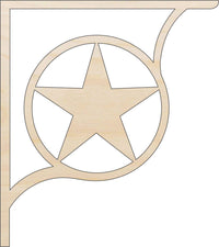 Star Shelf Bracket Wood Craft Shape - Laser Cut Baltic Birch Unfinished Art Supplies SHLF12 - The Wood Shape Store