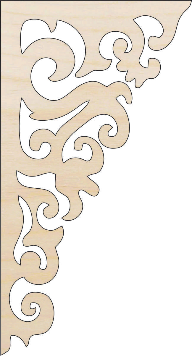 Shelf Bracket - Laser Cut Out Unfinished Wood Craft Shape SHLF17 Shelf Bracket - Laser Cut Out Unfinished Wood Craft Shape SHLF17