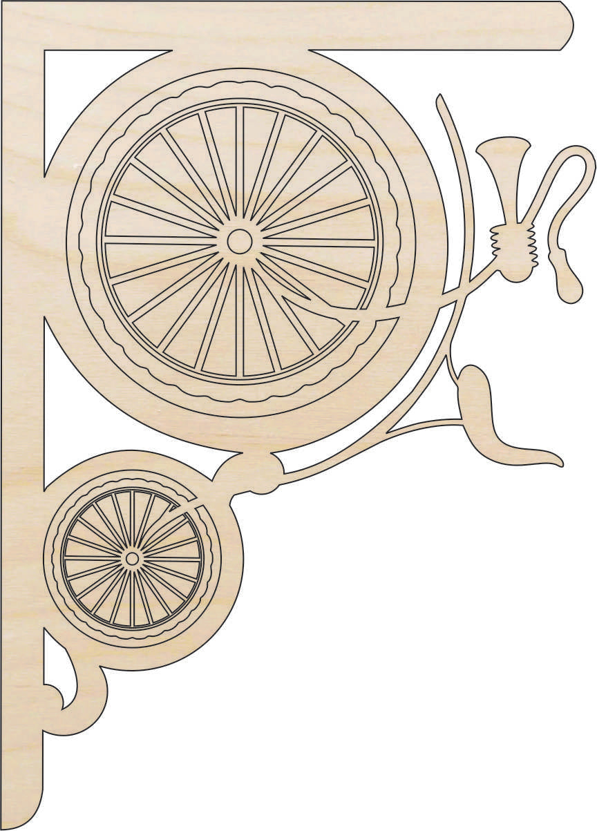 Shelf Bracket Bicycle - Laser Cut Out Unfinished Wood Craft Shape SHLF19 Shelf Bracket Bicycle - Laser Cut Out Unfinished Wood Craft Shape SHLF19