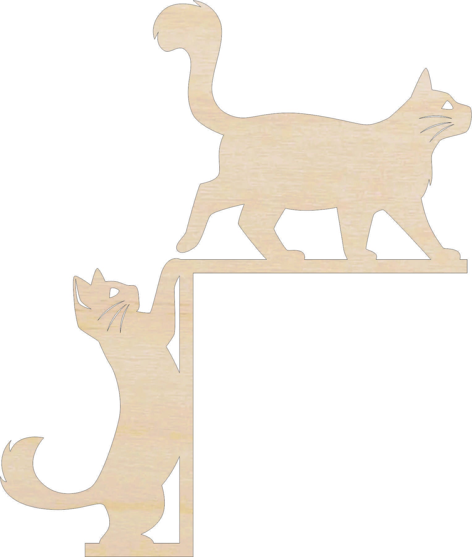 Shelf Sitter Cat - Laser Cut Out Unfinished Wood Craft Shape SHLF20 Shelf Sitter Cat - Laser Cut Out Unfinished Wood Craft Shape SHLF20