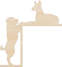 Dog Shelf Sitter Wood Craft Shape - Laser Cut Baltic Birch Unfinished Art Supplies SHLF22 - The Wood Shape Store