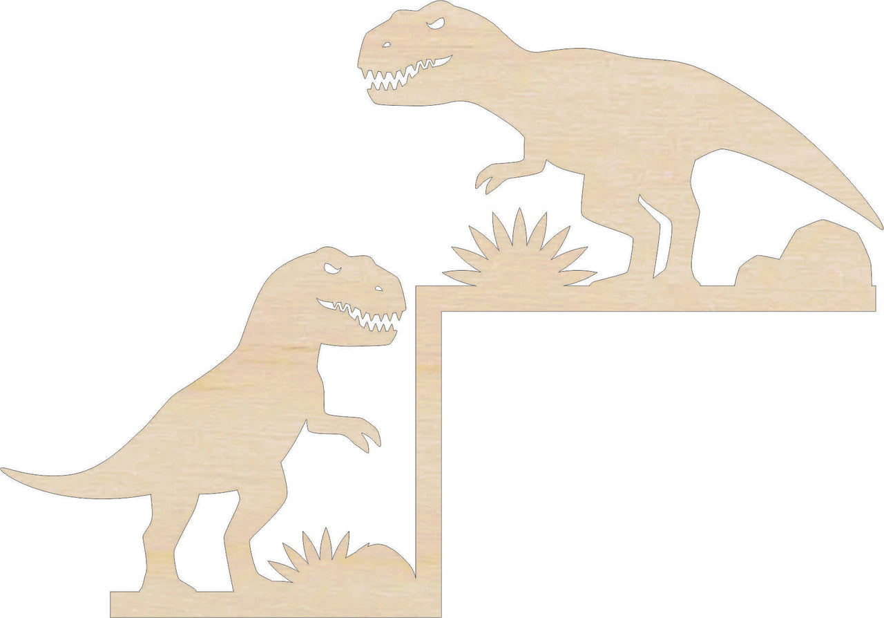 Dinosaur Shelf Sitter Wood Craft Shape - Laser Cut Baltic Birch Unfinished Art Supplies SHLF23 - The Wood Shape Store