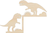 Dinosaur Shelf Sitter Wood Craft Shape - Laser Cut Baltic Birch Unfinished Art Supplies SHLF23 - The Wood Shape Store