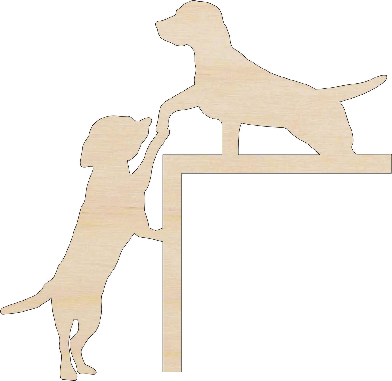 Dog Shelf Sitter Wood Craft Shape - Laser Cut Baltic Birch Unfinished Art Supplies SHLF25 - The Wood Shape Store