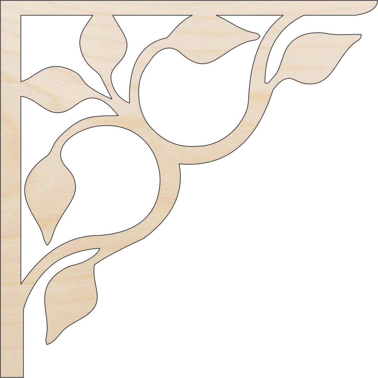 Vine Shelf Bracket Wood Craft Shape - Laser Cut Baltic Birch Unfinished Art Supplies SHLF2 - The Wood Shape Store