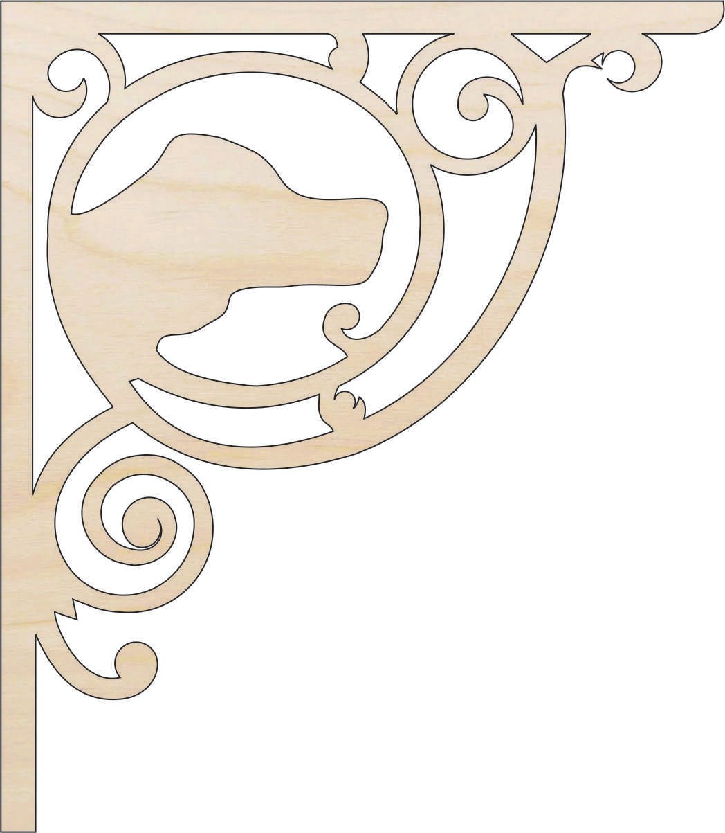 Dog Shelf Bracket Wood Craft Shape - Laser Cut Baltic Birch Unfinished Art Supplies SHLF3 - The Wood Shape Store