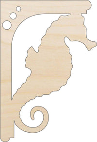 Seahorse Shelf Bracket Wood Craft Shape - Laser Cut Baltic Birch Unfinished Art Supplies SHLF5 - The Wood Shape Store