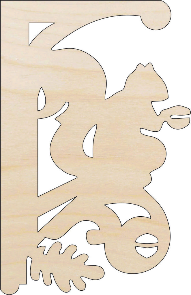 Shelf Bracket Squirrel - Laser Cut Out Unfinished Wood Craft Shape SHLF6
