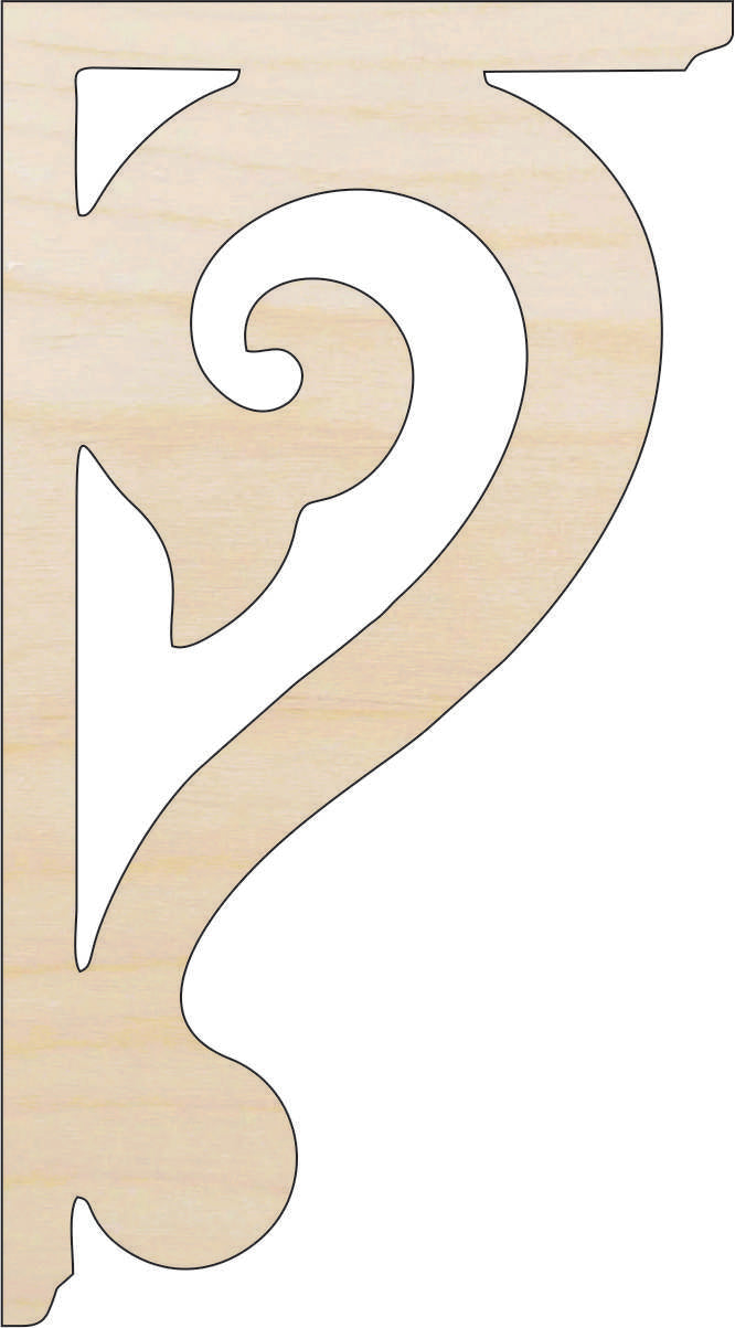 Shelf Bracket - Laser Cut Out Unfinished Wood Craft Shape SHLF7 Shelf Bracket - Laser Cut Out Unfinished Wood Craft Shape SHLF7