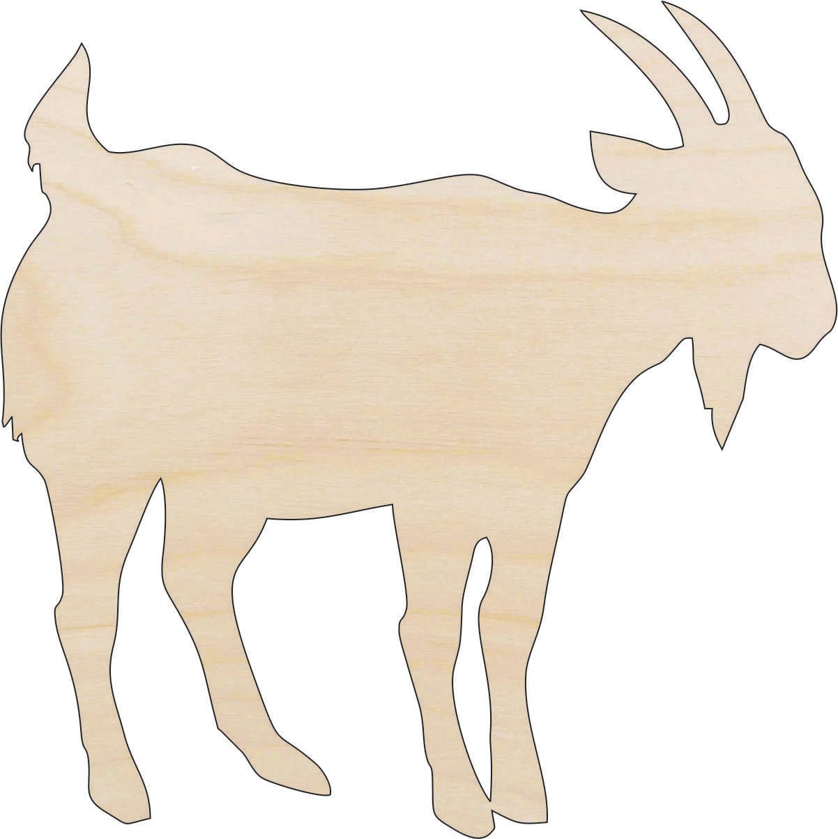 Goat Wood Craft Shape - Laser Cut Baltic Birch Unfinished DIY Wood Art Supplies SHP12 - The Wood Shape Store