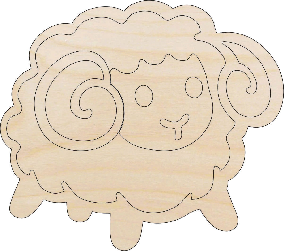 Sheep Wood Craft Shape - Laser Cut Baltic Birch Unfinished DIY Wood Art Supplies SHP1 - The Wood Shape Store