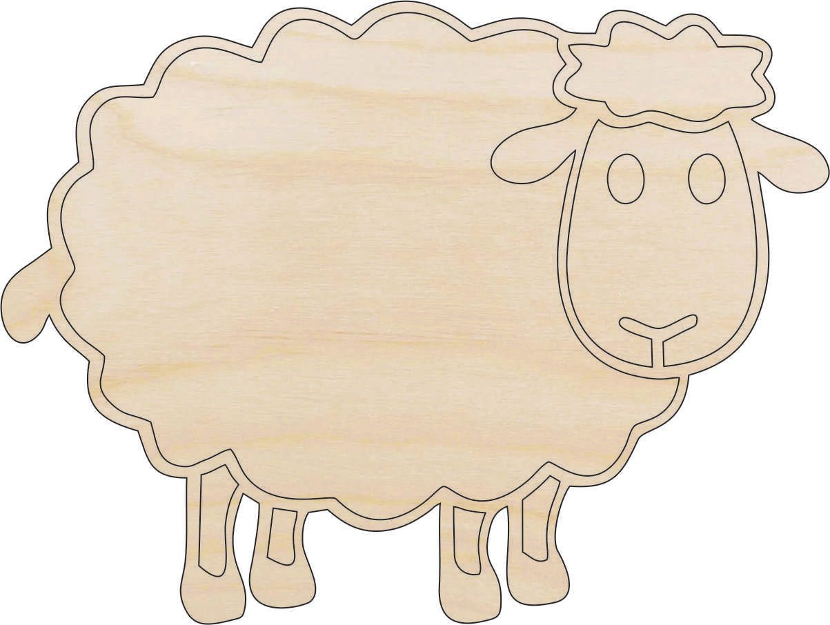 Sheep Wood Craft Shape - Laser Cut Baltic Birch Unfinished DIY Wood Art Supplies SHP24 - The Wood Shape Store