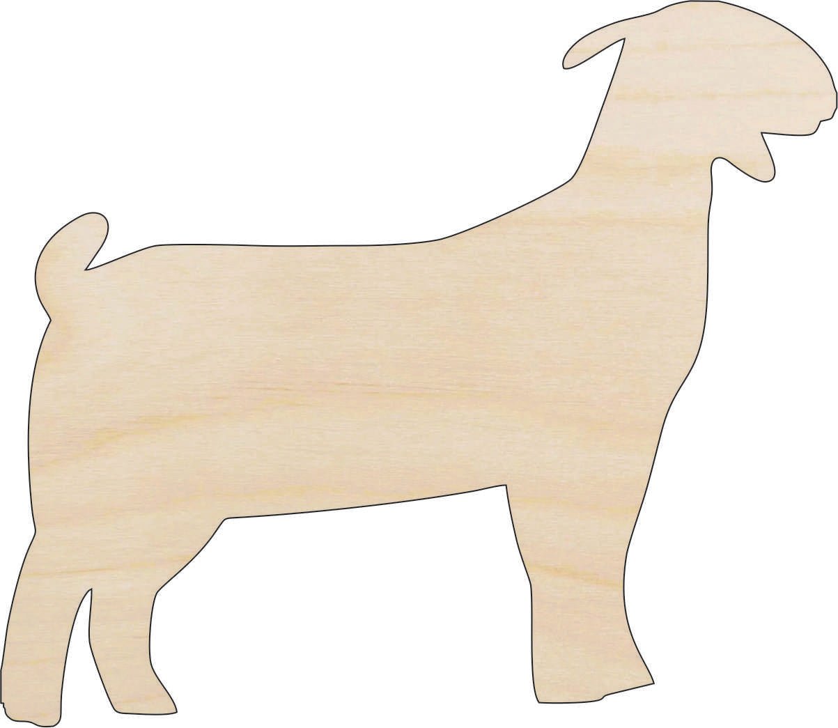 Goat Wood Craft Shape - Laser Cut Baltic Birch Unfinished DIY Wood Art Supplies SHP25 - The Wood Shape Store