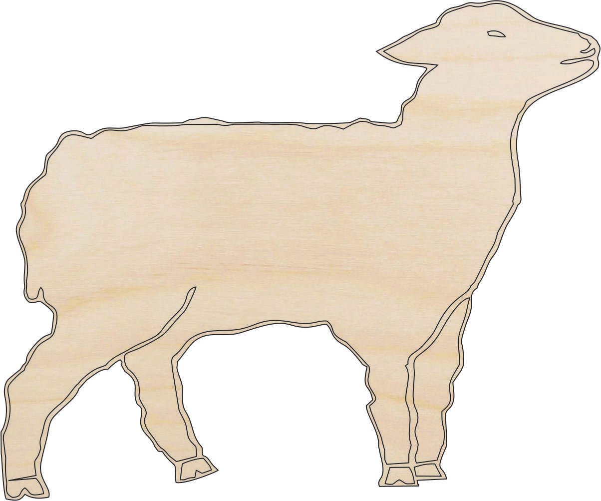 Sheep Wood Craft Shape - Laser Cut Baltic Birch Unfinished DIY Wood Art Supplies SHP33 - The Wood Shape Store