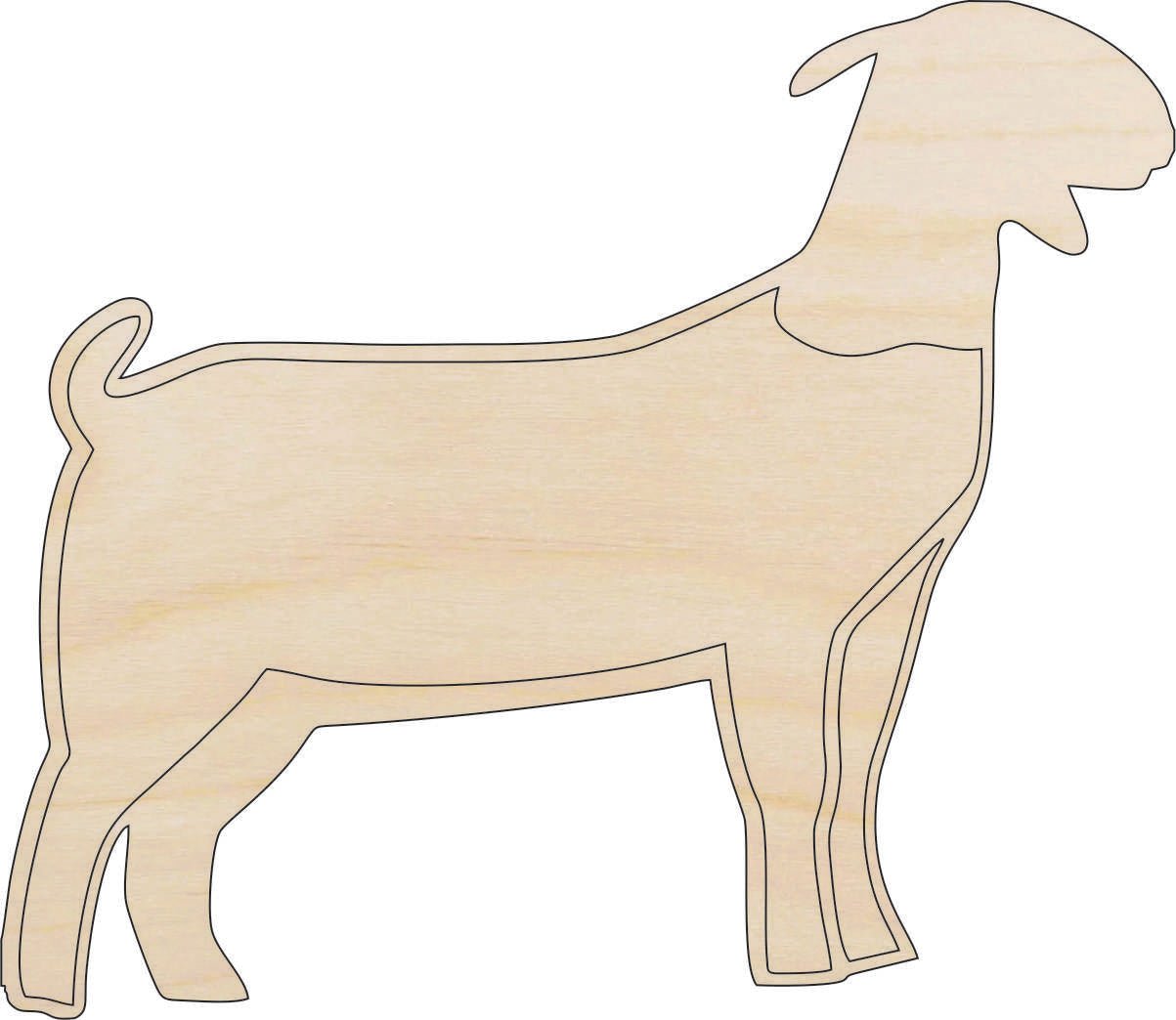 Goat Wood Craft Shape - Laser Cut Baltic Birch Unfinished DIY Wood Art Supplies SHP8 - The Wood Shape Store