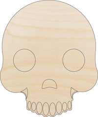 Skull Wood Craft Shape - Laser Cut Baltic Birch Unfinished DIY Wood Art Supplies SKL10 - The Wood Shape Store